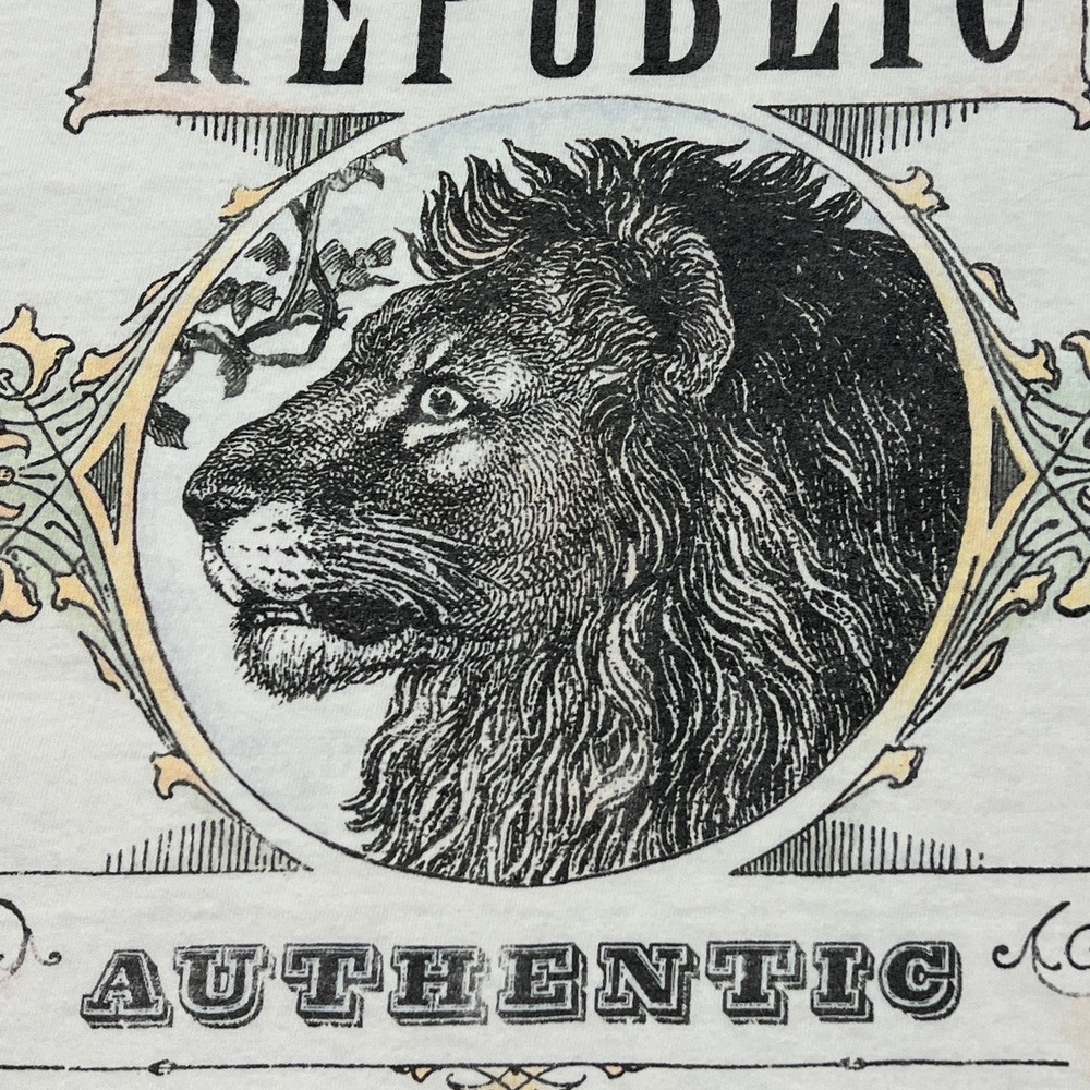VTG Banana Republic Shirt XL* White Lion Safari & Travel Single Stitch USA Retro - Picture 3 of 16